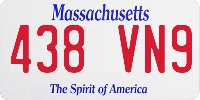 MA license plate 438VN9