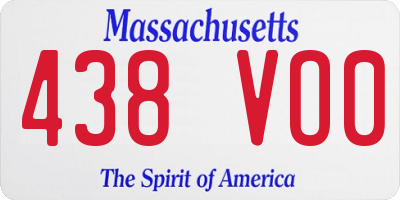 MA license plate 438VO0