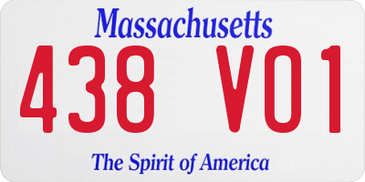 MA license plate 438VO1