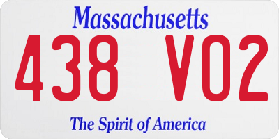 MA license plate 438VO2