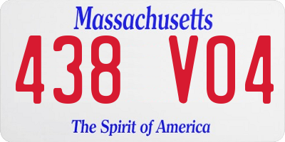 MA license plate 438VO4