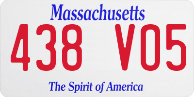 MA license plate 438VO5