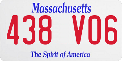 MA license plate 438VO6