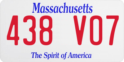 MA license plate 438VO7