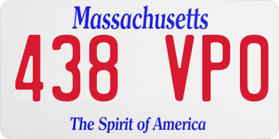 MA license plate 438VP0