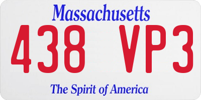 MA license plate 438VP3