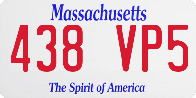 MA license plate 438VP5