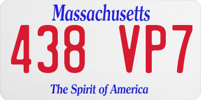MA license plate 438VP7