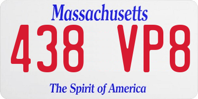 MA license plate 438VP8