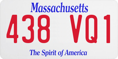 MA license plate 438VQ1