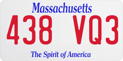 MA license plate 438VQ3