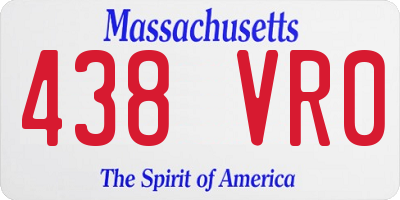 MA license plate 438VR0