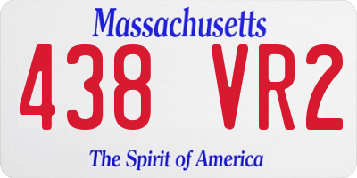 MA license plate 438VR2