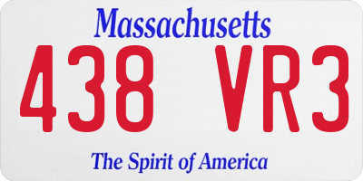 MA license plate 438VR3