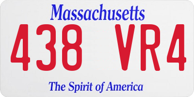 MA license plate 438VR4