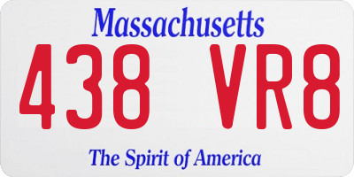 MA license plate 438VR8