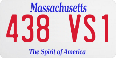 MA license plate 438VS1