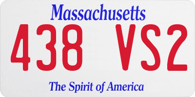 MA license plate 438VS2