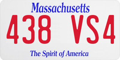 MA license plate 438VS4