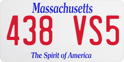 MA license plate 438VS5