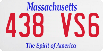 MA license plate 438VS6
