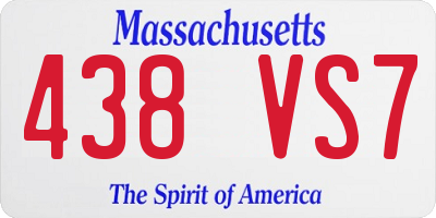 MA license plate 438VS7