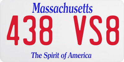 MA license plate 438VS8