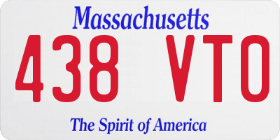 MA license plate 438VT0