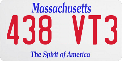 MA license plate 438VT3