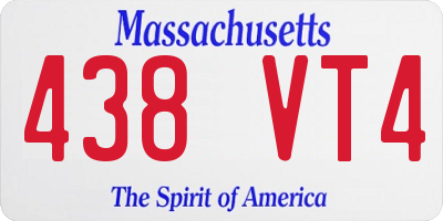 MA license plate 438VT4