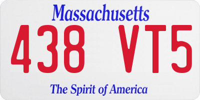 MA license plate 438VT5