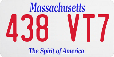 MA license plate 438VT7