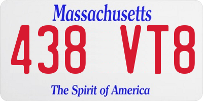 MA license plate 438VT8