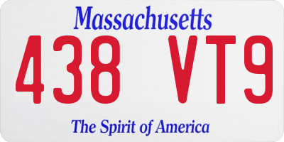 MA license plate 438VT9