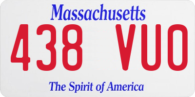 MA license plate 438VU0