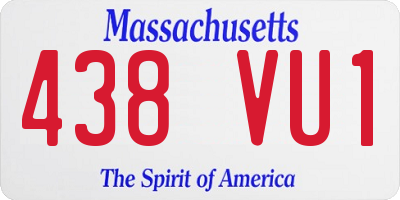MA license plate 438VU1