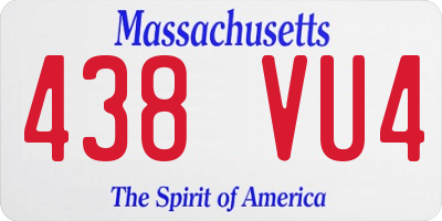 MA license plate 438VU4