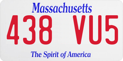MA license plate 438VU5