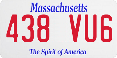 MA license plate 438VU6