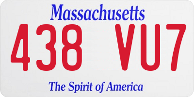 MA license plate 438VU7