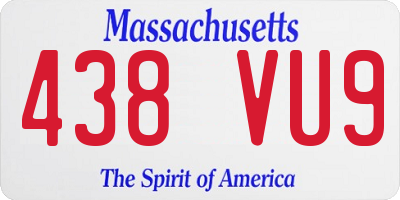 MA license plate 438VU9