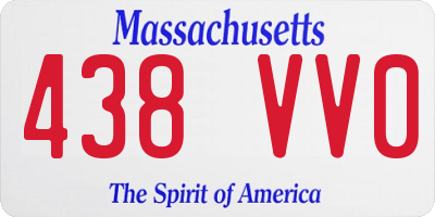 MA license plate 438VV0
