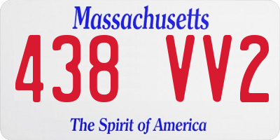 MA license plate 438VV2