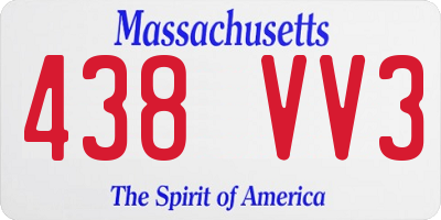 MA license plate 438VV3