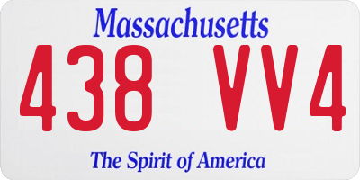 MA license plate 438VV4