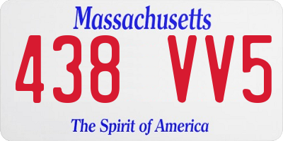 MA license plate 438VV5