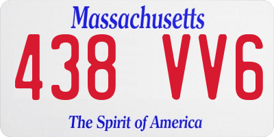 MA license plate 438VV6
