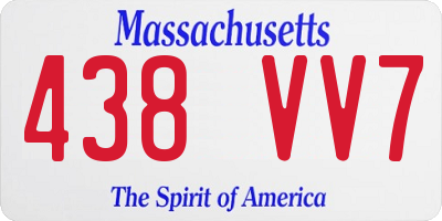 MA license plate 438VV7