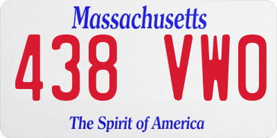 MA license plate 438VW0