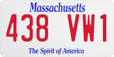 MA license plate 438VW1
